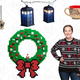 Game of Thrones Helmet Ornaments 3 Pack, $20 | Batman Travel Mug, $15 | Doctor Who TARDIS String Lights, $16 | Build On Brick Holiday Wreath, $8 | Mischief Managed Ceramic Soup Mug, $9 | Deadpool & Snowflakes Holiday Sweater, 40
